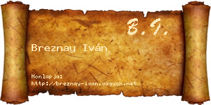 Breznay Iván névjegykártya